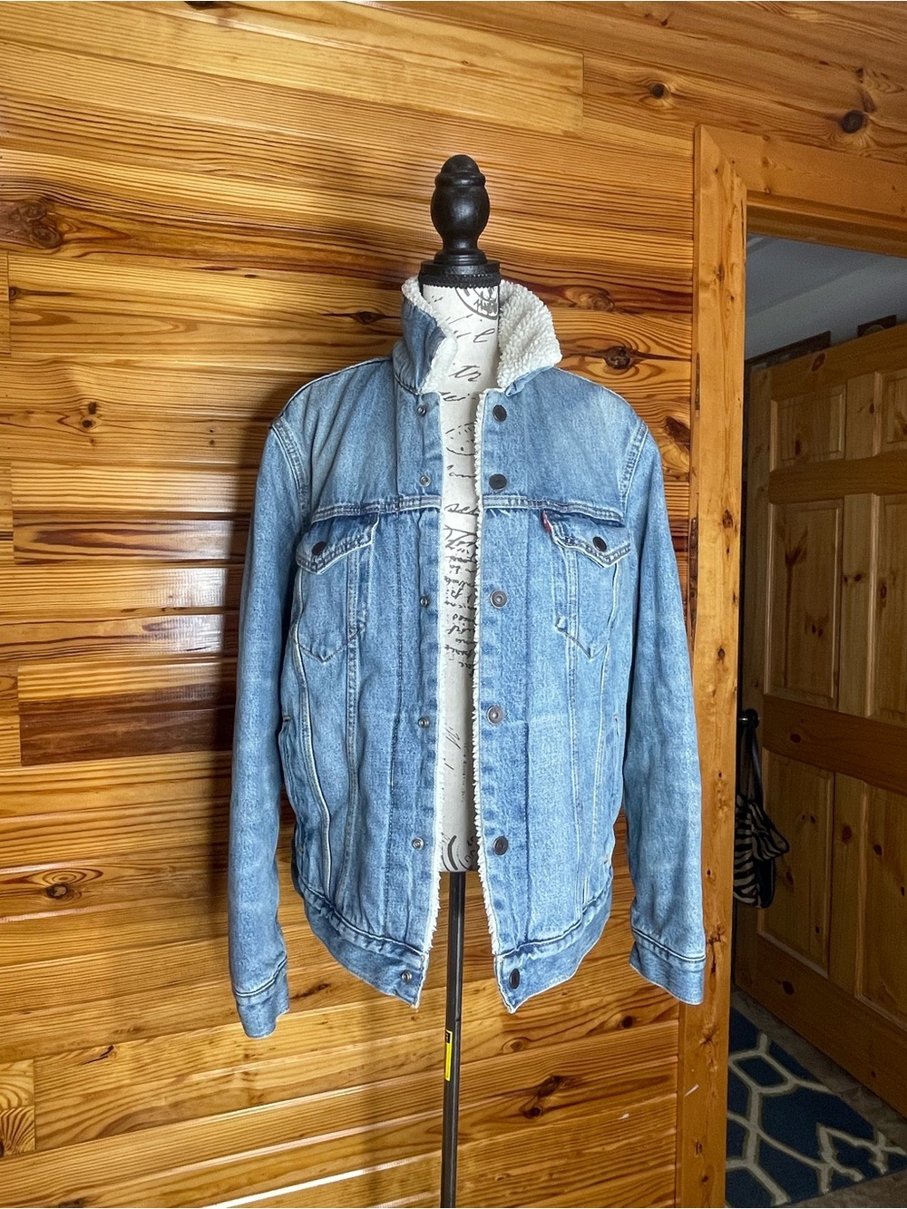 Levi's Light Blue Denim Sherpa Jacket